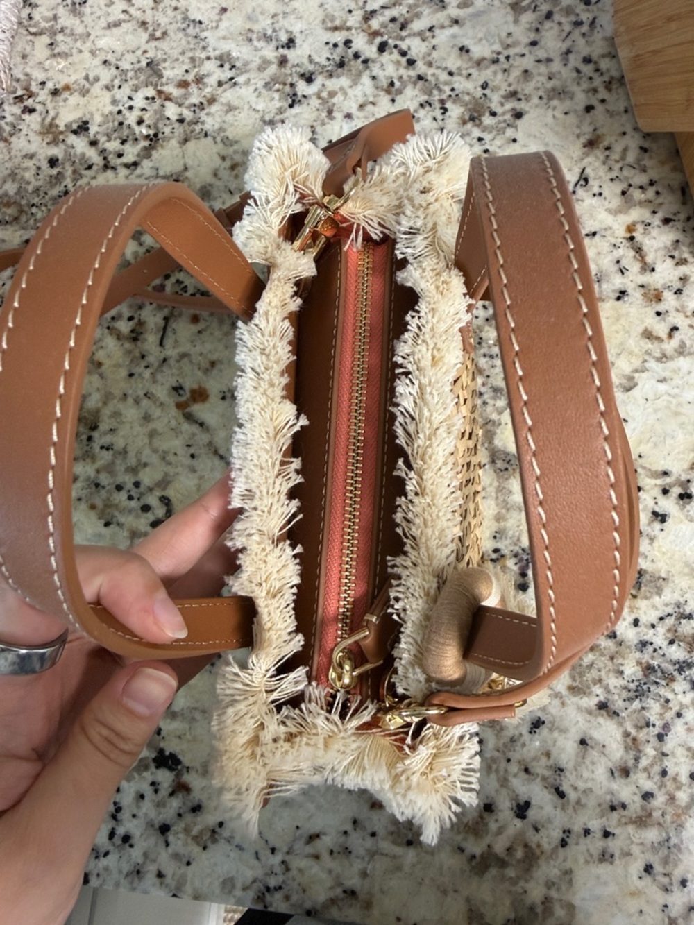 Spartina 449 Straw Dune Satchel Crossbody bag - Picture 8 of 9